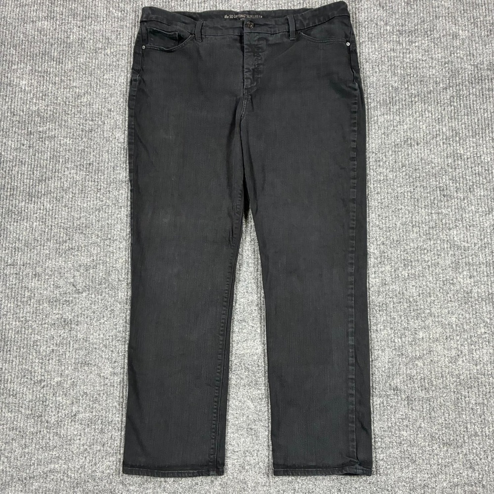 Chico's So Lifting Slim Leg Jeans Womens Size 3 Short Black Denim High Rise